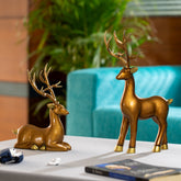 Deer Set Golden Majestic Grace Statue