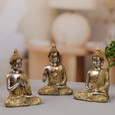 Set of 3 Buddha Resin Figurines