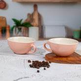 Elite Cups Set of Coffee Mug ( Set of 2) | Tea, Milk | Baby Pink | H-3" W-4.5"