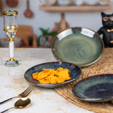 Elegant Ceramic Quarter Plates Set of 2- Stylish 7-Inch Diameter Ceramic Plates for Appetizers, Desserts | Microwave & Dishwasher Safe | Contemporary Elegance for Every Occasion | H - 1" D- 7" | Marble Green