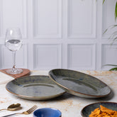 Elegant Ceramic Dinner Plates - Set of 2 | Microwave & Dishwasher Safe | 10" Diameter | 1" Height | Stylish Dining for 2 | Marble Green