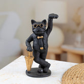 Majestic Black Lion with Golden Umbrella