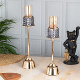 Grand Amethyst Candle Stand Set