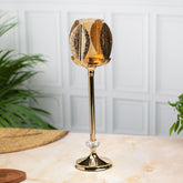 Luxurious Gold Leaf Candle Stand Set