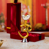 Brass Om Diya Oil Lamp Diya for Puja Room Gold Antique Finished Decoration Item for Home Decor Office Akhand Pooja Deepak for Temple