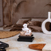 Serene Rose Gold Rabbit Statue