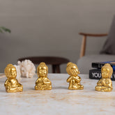 Mini Resin Golden Buddha Statues set of 4 Small size