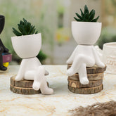 Human Shaped Indoor pots Set of 2 | White