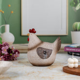 White and Red Hen Decor