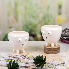 Indoor Pot Set of 2 ( White)