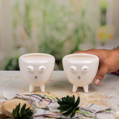 Indoor Pot Set of 2 ( White)