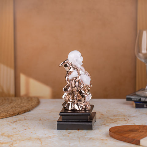 White and Rose Gold Buddha Statue|Premium Resin Statue|Packaged in Luxury Box|Home Decor