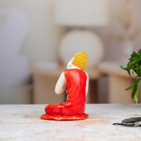 Striking Red Sitting Buddha Statue