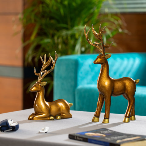 Deer Set Golden Majestic Grace Statue