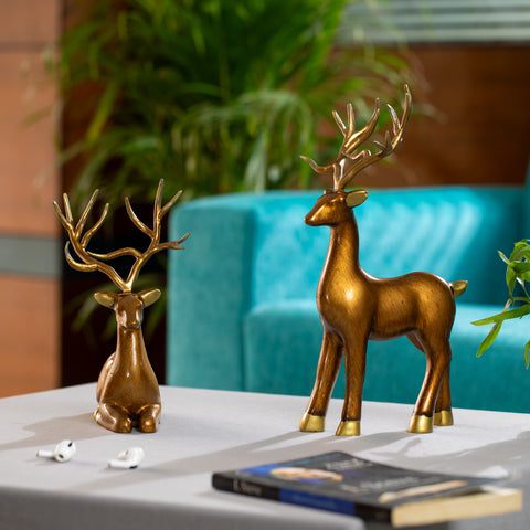 Deer Set Golden Majestic Grace Statue