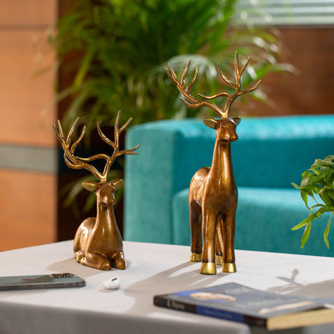 Deer Set Golden Majestic Grace Statue