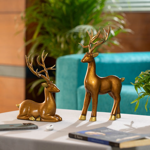 Deer Set Golden Majestic Grace Statue