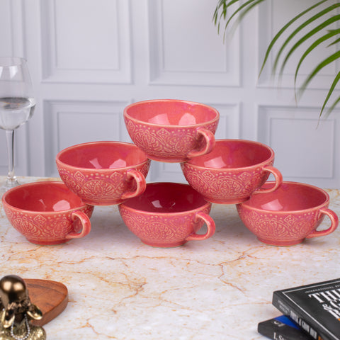 Soup Bowls Large (Set of 2) | Pink Floral design