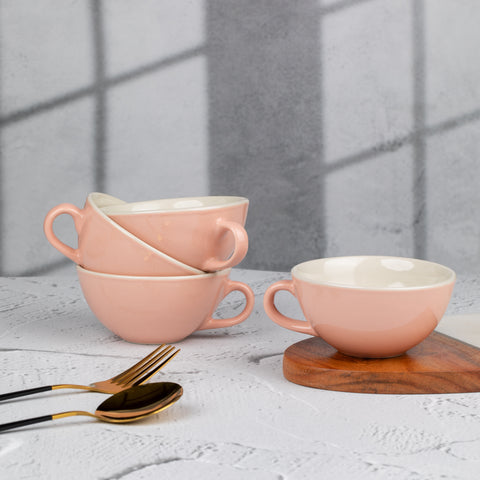 Elite Cups Set of Coffee Mug ( Set of 2)  | Tea, Milk | Baby Pink | H-3" W-4.5"