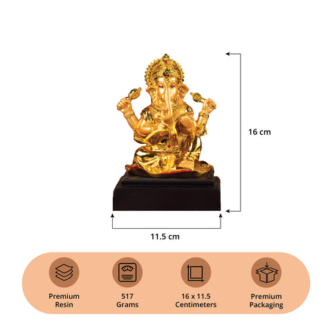 Mystical Golden Ganesh Ji Statue