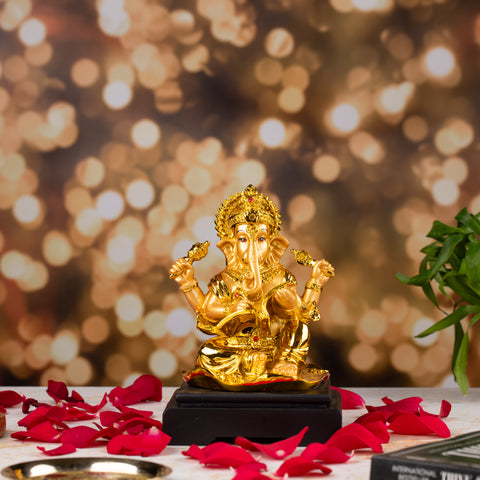 Mystical Golden Ganesh Ji Statue