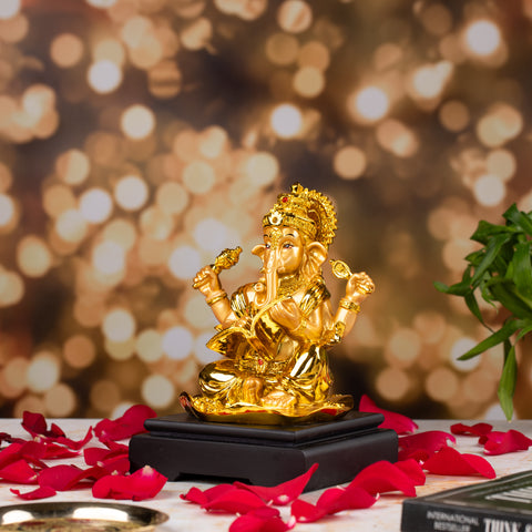 Mystical Golden Ganesh Ji Statue