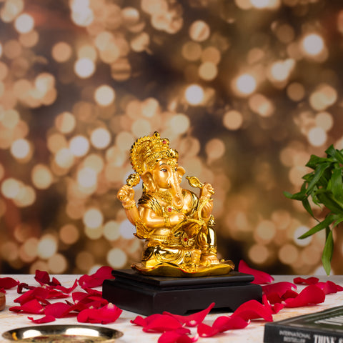 Mystical Golden Ganesh Ji Statue