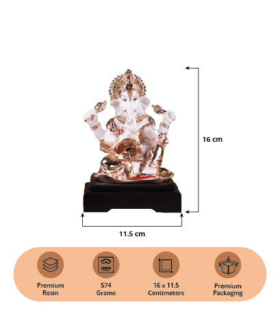 Ganesh Ji||Radiant Rose Gold Polercyin Showpiece: Elegance in Every Detail"