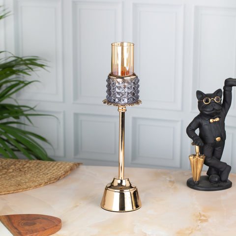 Grand Amethyst Candle Stand Set