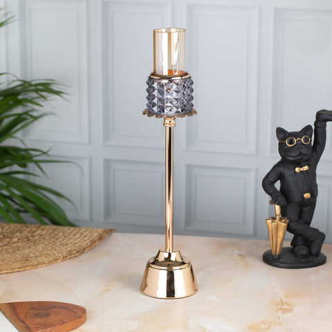Grand Amethyst Candle Stand Set