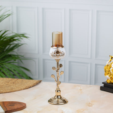 White and Golden Candle Stand Set