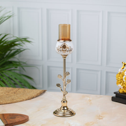 White and Golden Candle Stand Set