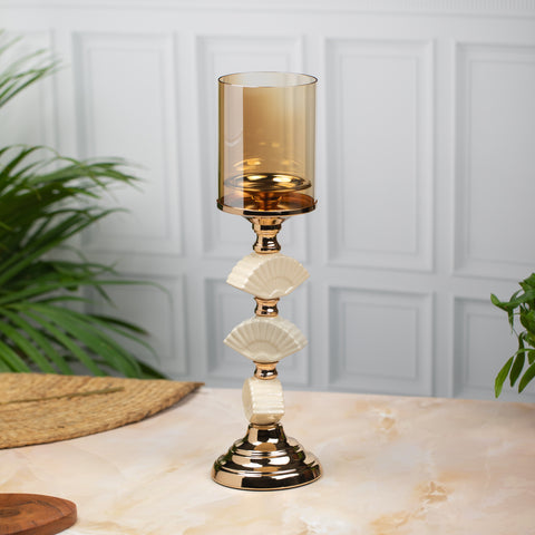 Sleek Ivory Candle Stand