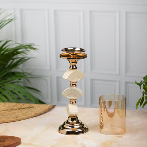 Sleek Ivory Candle Stand