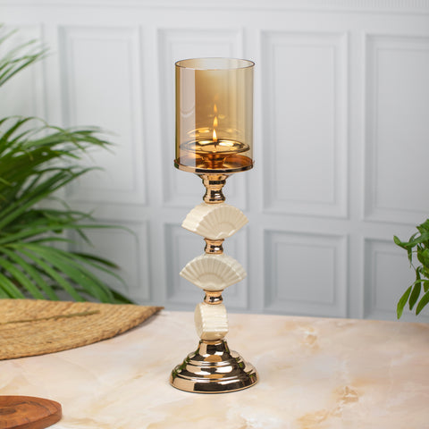 Sleek Ivory Candle Stand