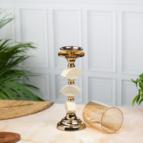 Sleek Ivory Candle Stand