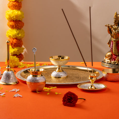 Pure Brass Pooja Thali set