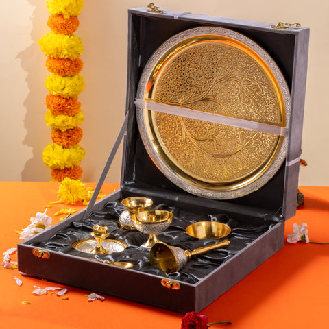 Pure Brass Pooja Thali set