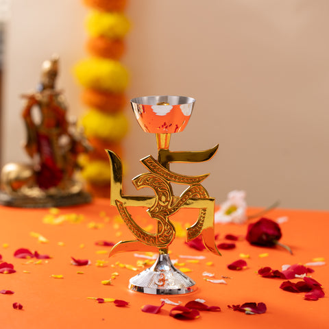 Swastik Shape Oil Lamp Diya for Puja Room