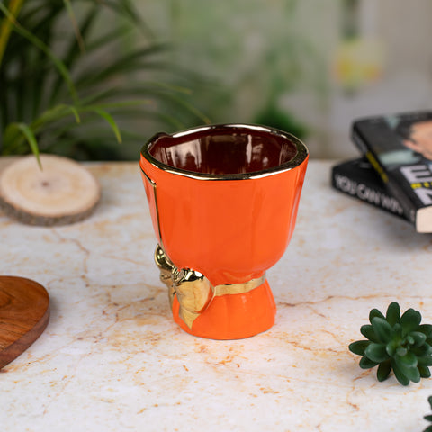 Bouquet Shape Indoor Pot in Neon Orange