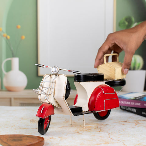 White Red Scooter Decor