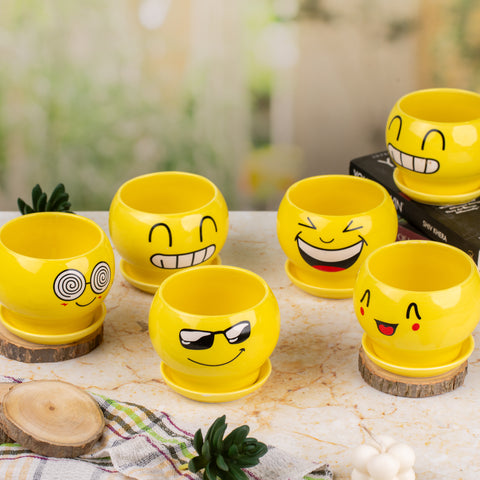 Yellow Indoor Pots (Set of 5)
