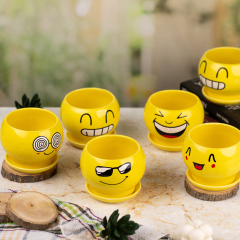 Yellow Indoor Pots (Set of 5)