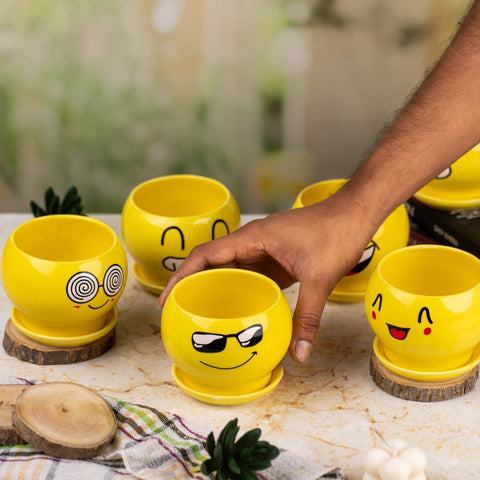 Yellow Indoor Pots (Set of 5)