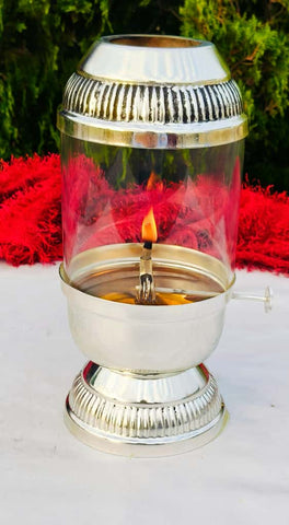 Antique German Silver Big Akhand diya