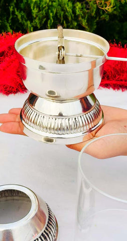 Antique German Silver Big Akhand diya