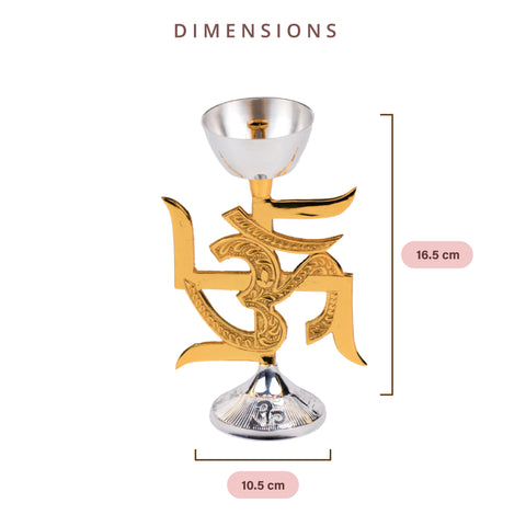 Swastik Shape Oil Lamp Diya for Puja Room